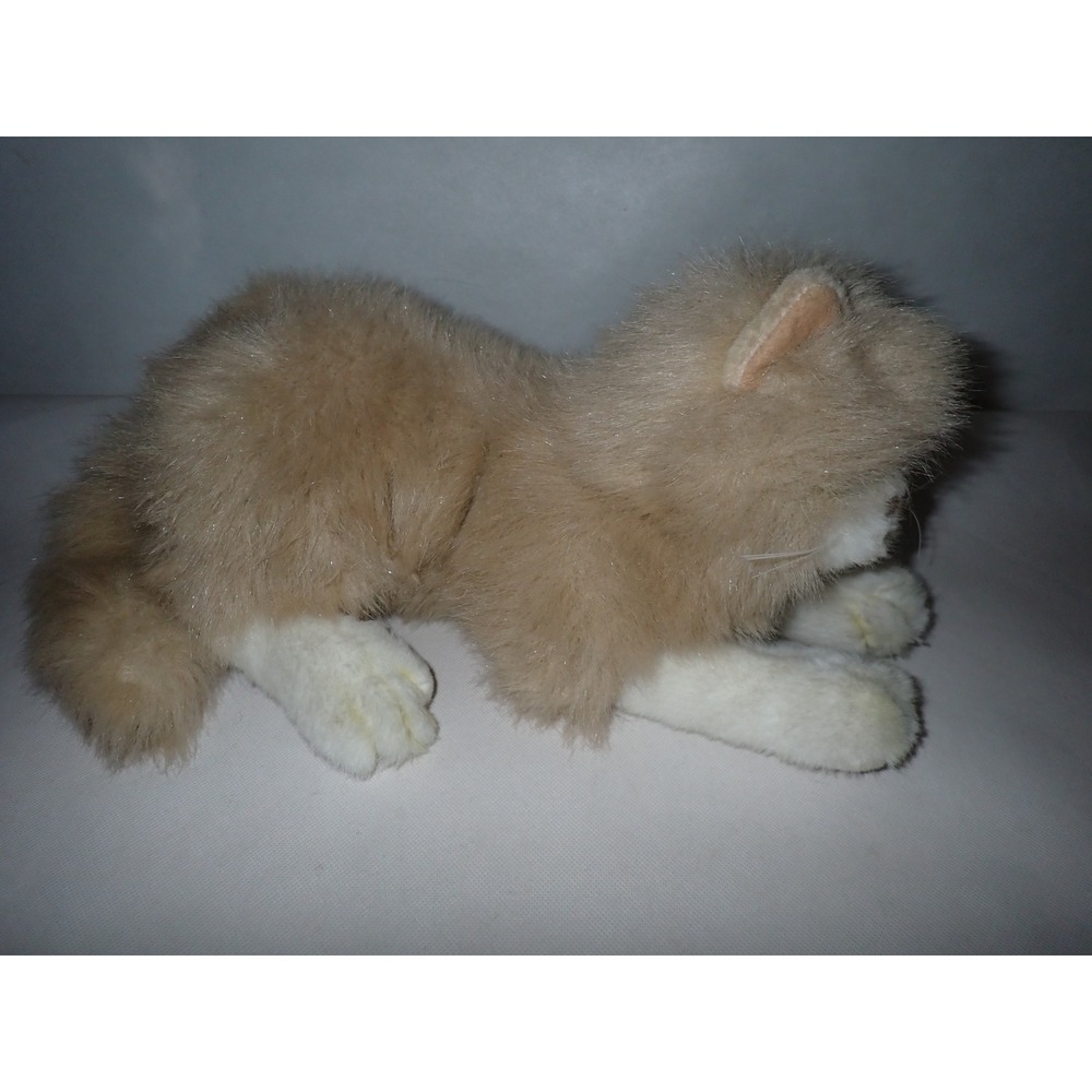 Chosun Vintage Tan and White Persian Cat Plush Stuffed Animal 10in realistic
